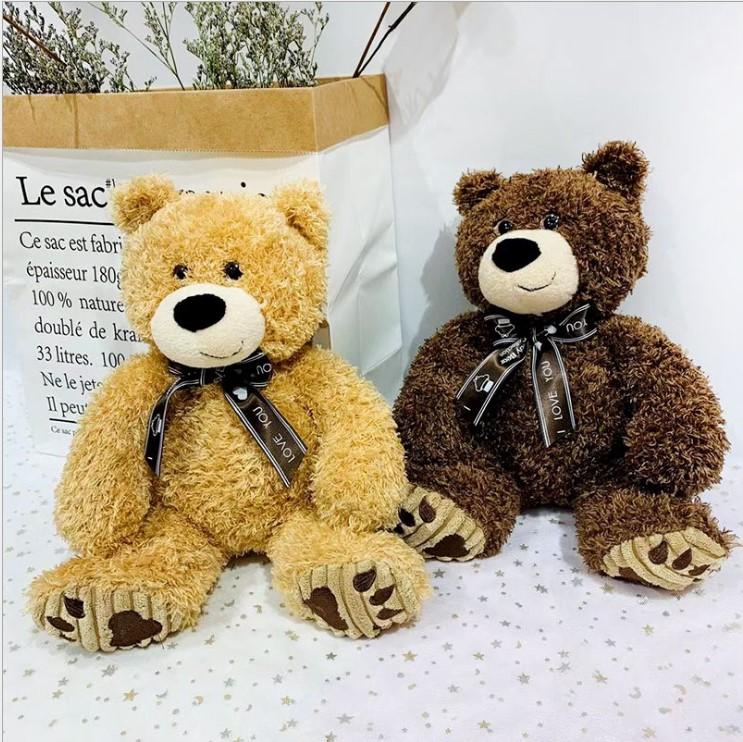 [HCM]Gấu Bông Teddy Lông Xù Cột Nơ Cực Yêu 32cm