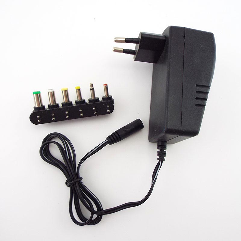 Qkkqla ac dc 3v 4.5v 5v 6v 7.5v 9v 12v power charger supply adapter travel plug 2.5a universal adaptor converter 6 plugs 30w