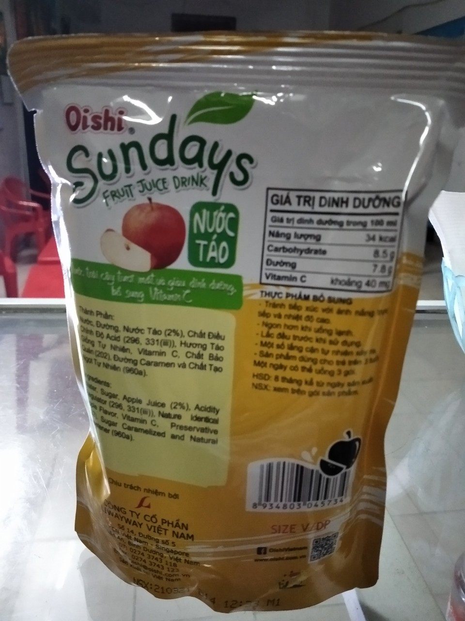 COMBO 5 Túi Nước Uống OISHI vị hoa quả