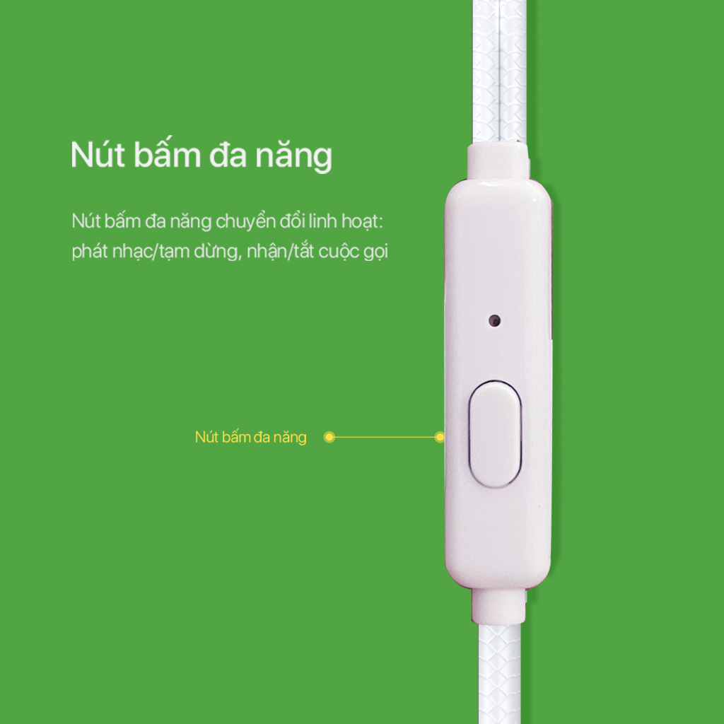 Tai nghe có dây Robot RE101S thiết kế nhét tai âm thanh hd trong rõ nghe nhạc chơi game có micro đàm thoại cổng 3.5mm bass mạnh tương thích với điện thoại samsung oppo xiaomi huawei l hàng chính hãng