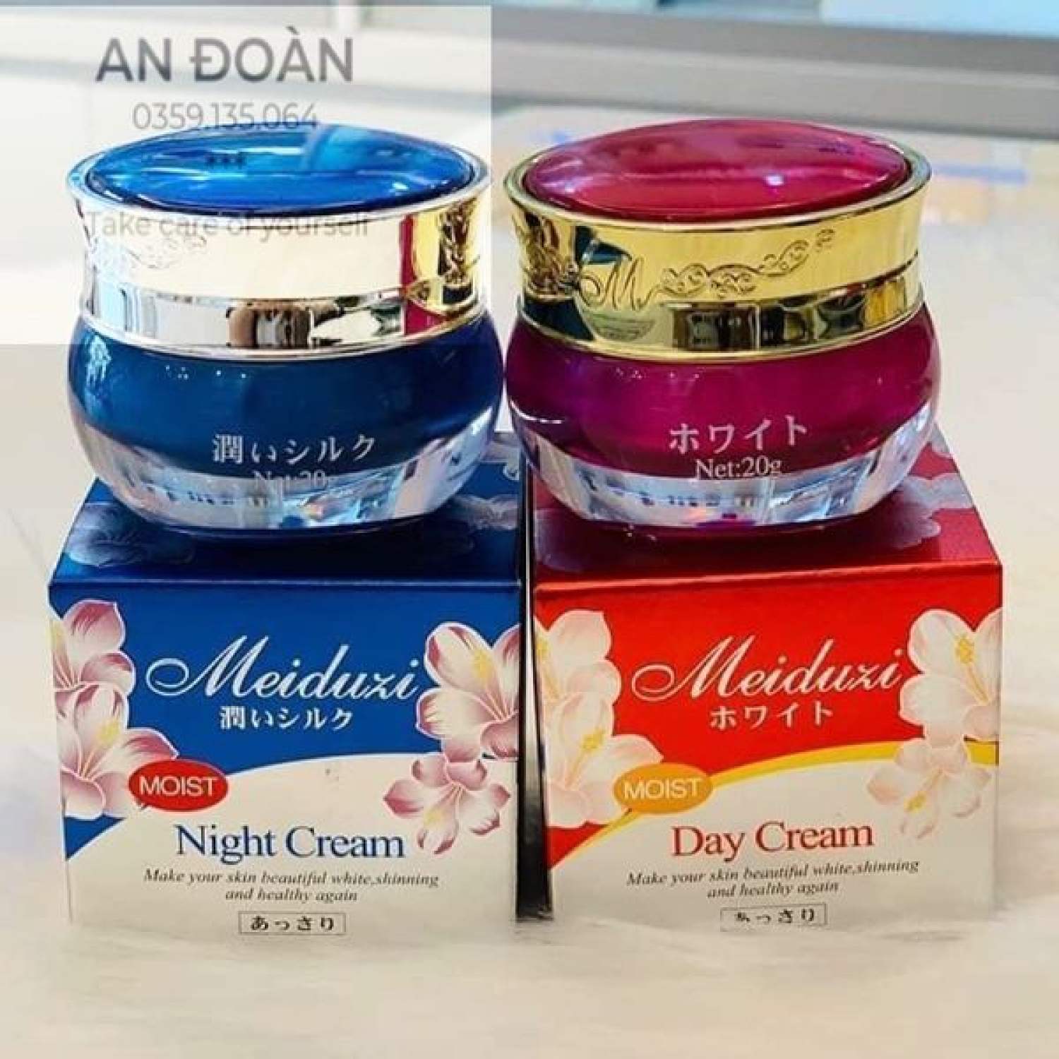 Combo 2 hộp kem dưỡng trắng da tri nám meiduzi ngày+đêm