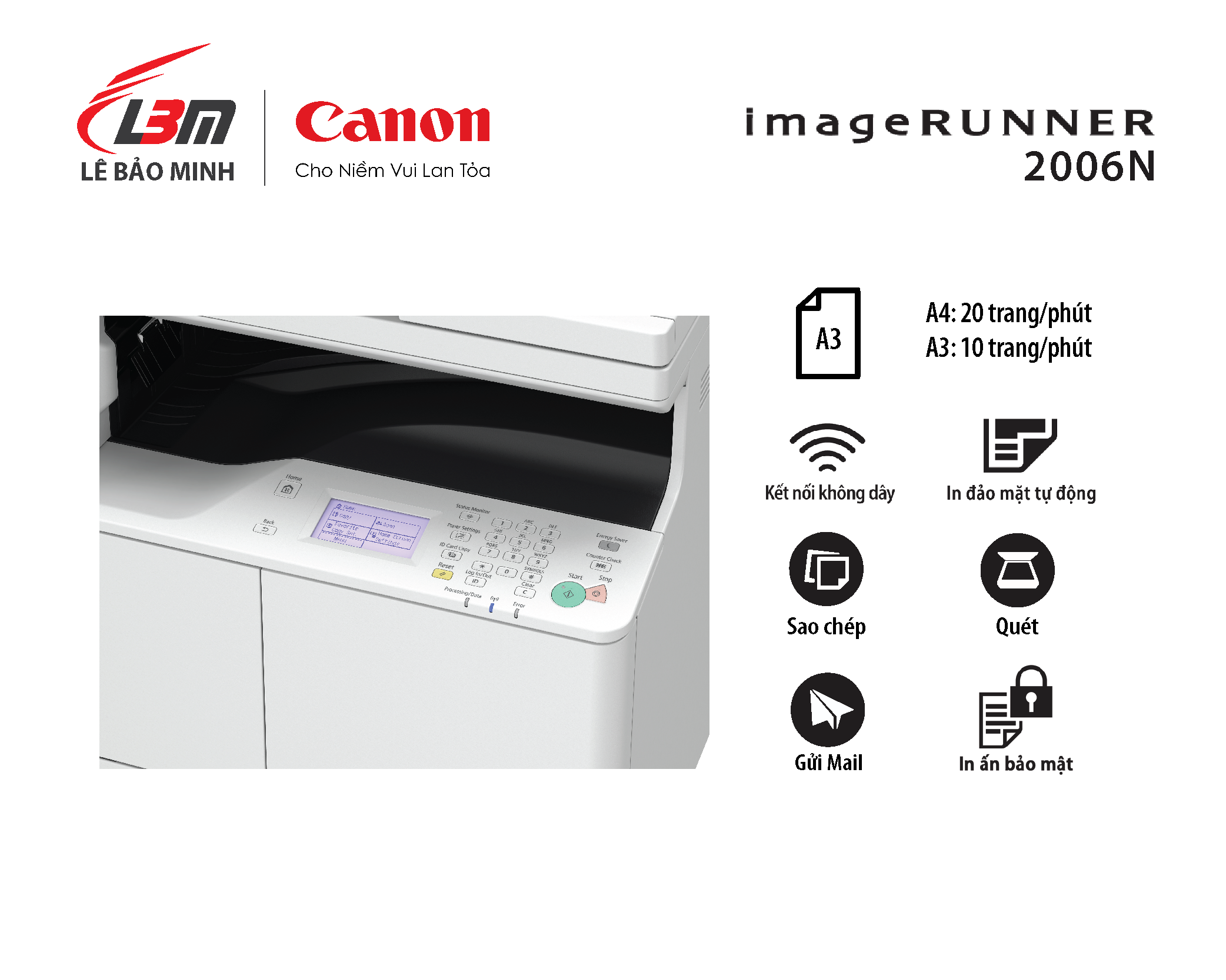 Máy in đa năng A3 Canon iR2206N