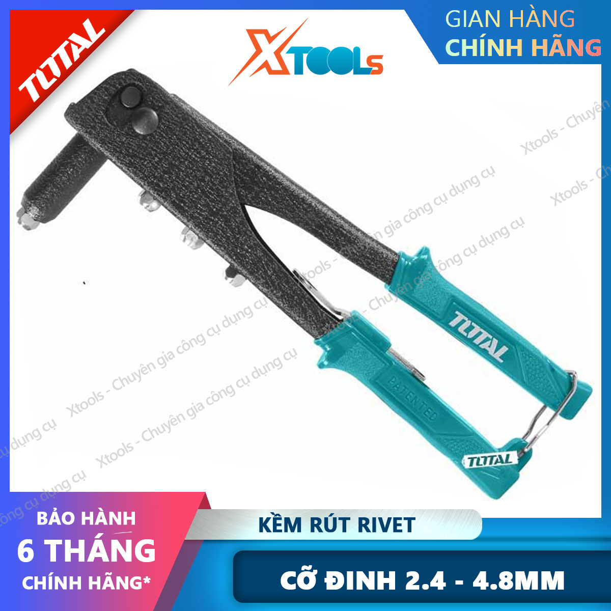 Total tht32104 10,5 inch professional riveting forceps Rive removal pliers long handle bar 2.4mm-4.8mm xtools-xsafe