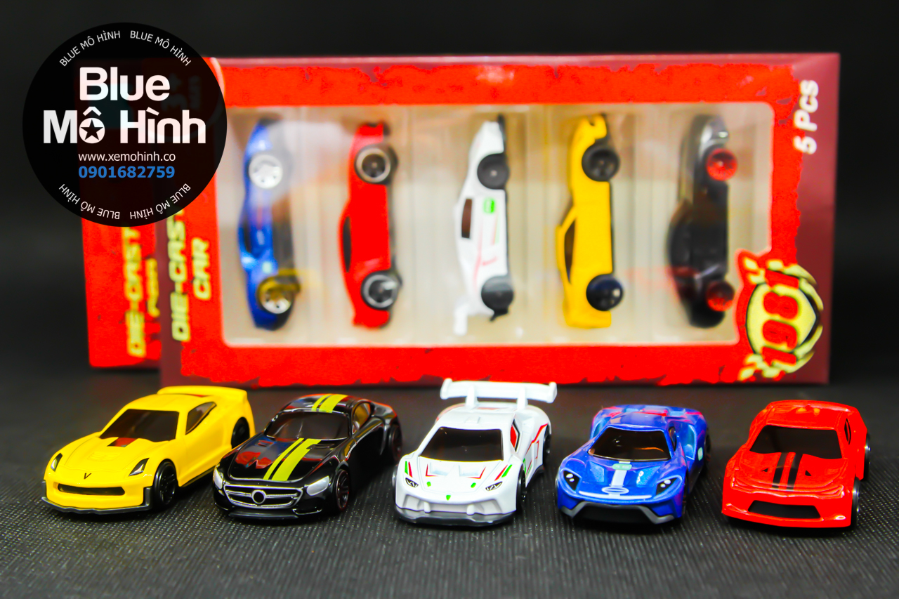 Blue mô hình | Set 5 xe mô hình bằng kim loại 1:64