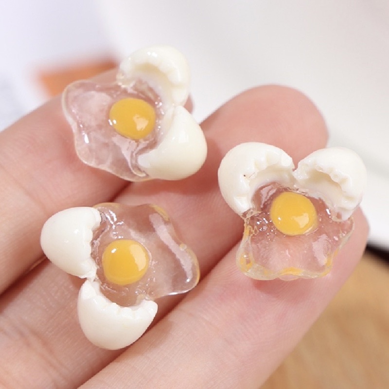 Charm quả trứng mini, trứng ốp la, trứng bể