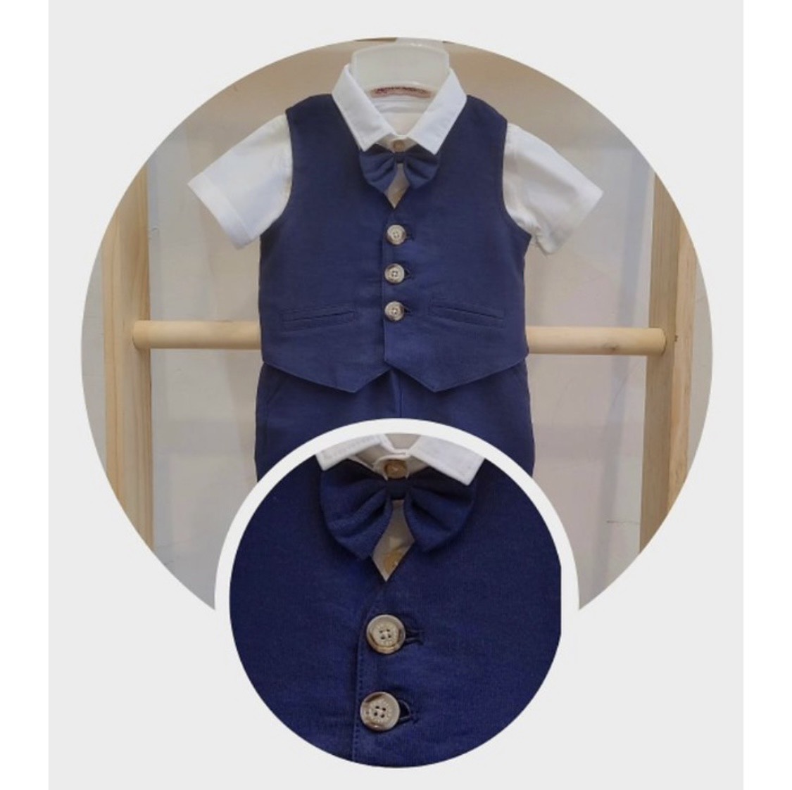 Bộ vest gile set công tử yếm cho bé trai