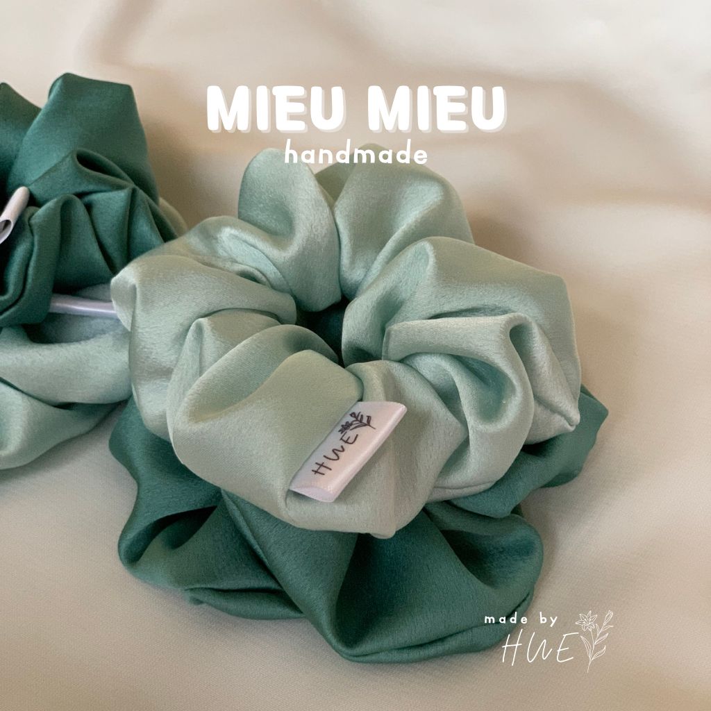 Cột tóc scrunchies handmade chất liệu lụa mềm mịn chun co giãn bảo vệ tóc S1011