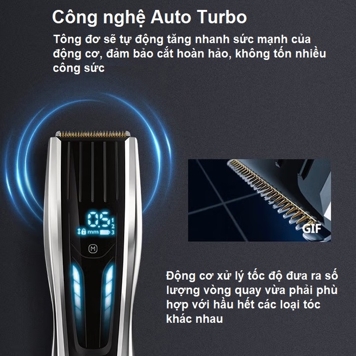 Tông đơ cắt tóc cao cấp thương hiệu nhập khẩu Philips HC9450, lưỡi cắt titanium dễ dàng thay đổi cữ lược, màn hình điều khiển cảm ứng, dùng liên tục lên đến 120 phút [Bảo hành 12 tháng]