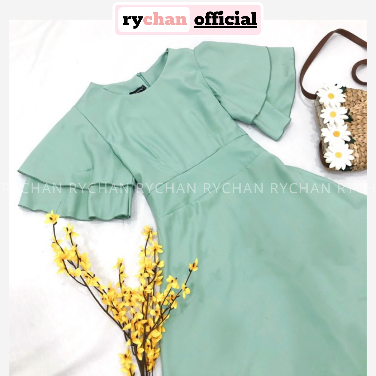 [ẢNH THẬT CUỐI] Đầm Xòe Trơn Tay Bèo Ba Màu - DX758