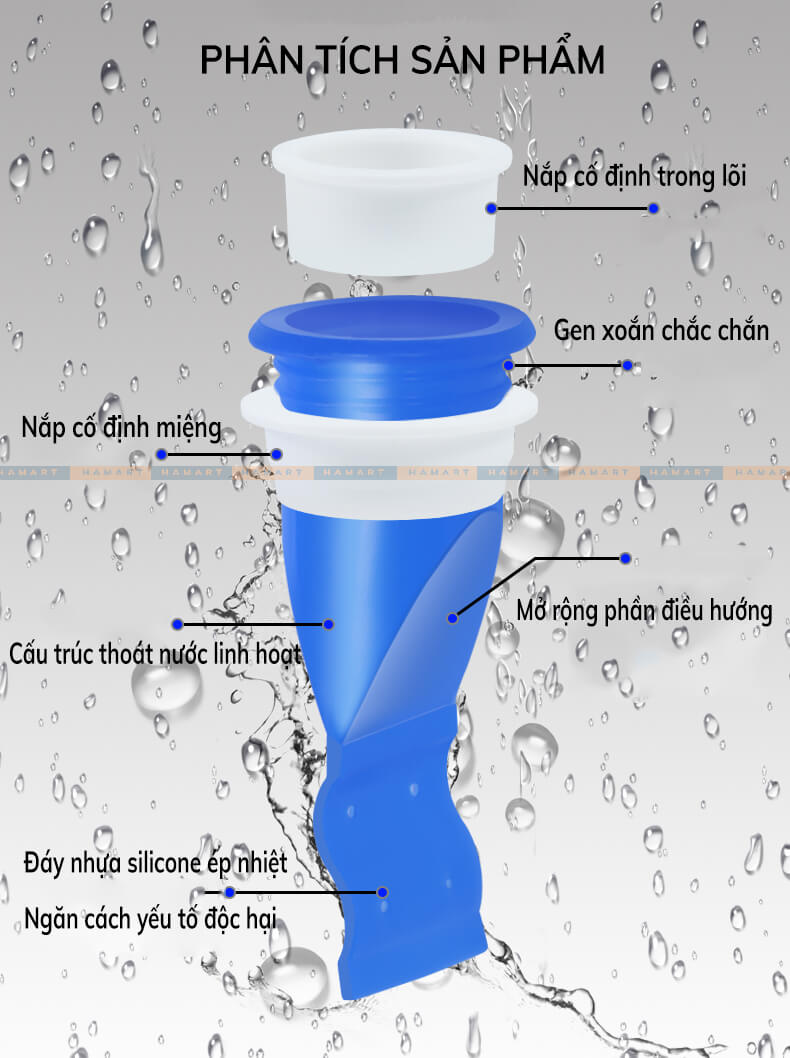 Phễu Thoát Sàn Ngăn Mùi Hôi Cống Hamart Nắp Cống Chống Mùi Hôi Chống Côn Trùng Nhà Tắm Hiệu Quả
