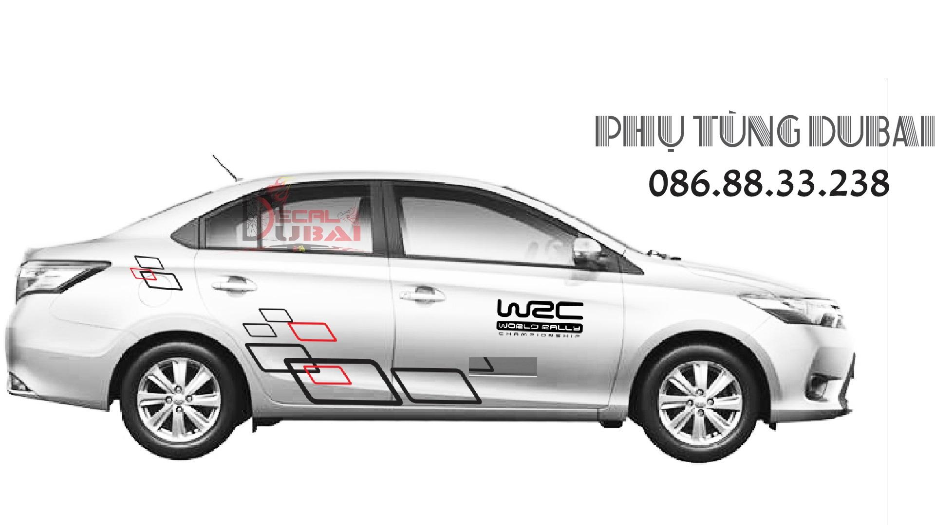 Tem dán sườn xe vios