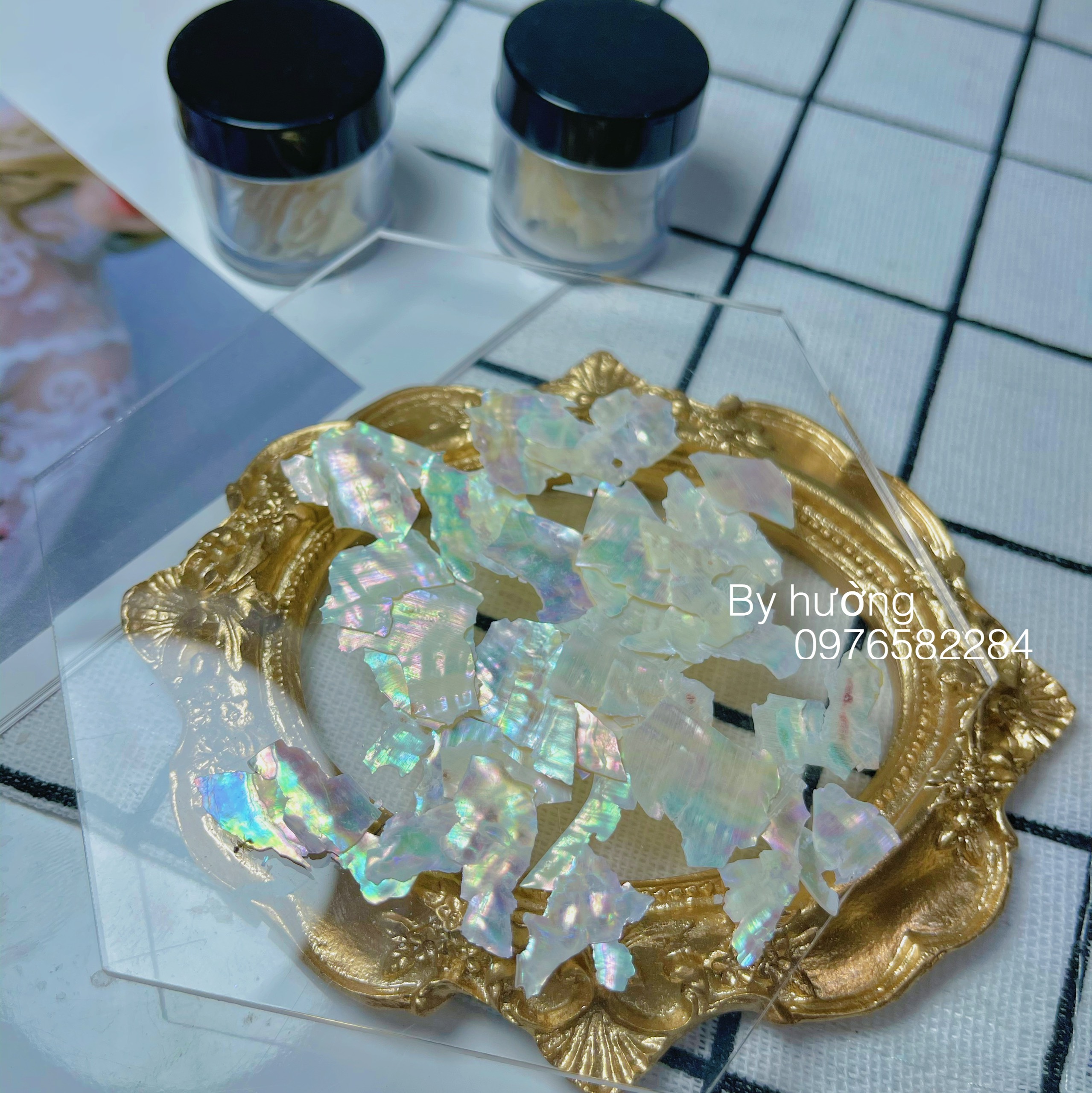 Xà cừ nail trắng ngọc trai