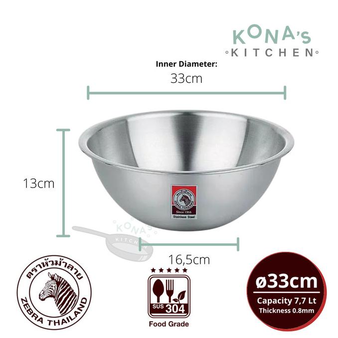 Thau trộn inox 304 Zebra - Thái Lan - Nhiều size
