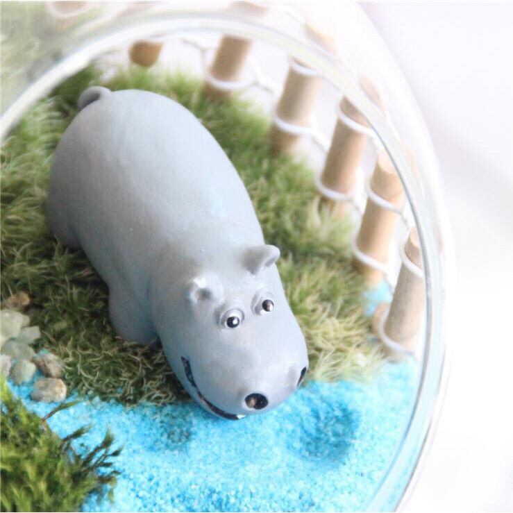 [HCM]Mô hình Con Hà Mã trang trí tiểu cảnh thủy sinh terrarium chậu cây cảnh sen đá bánh kem xương rồng