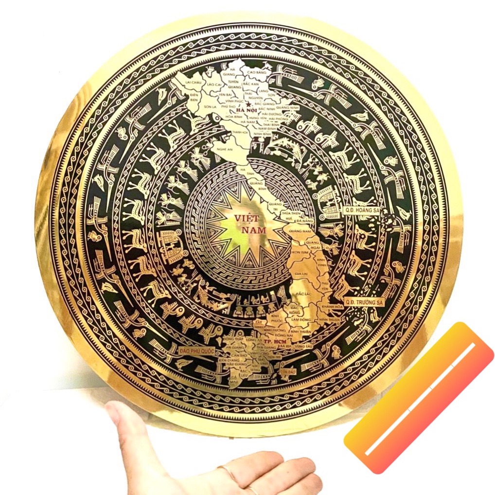 MẶT TRỐNG ĐỒNG 50 cm nặng 1 kg chất liệu bằng đồng tranh chí phòng khách thêm phần sang trọng