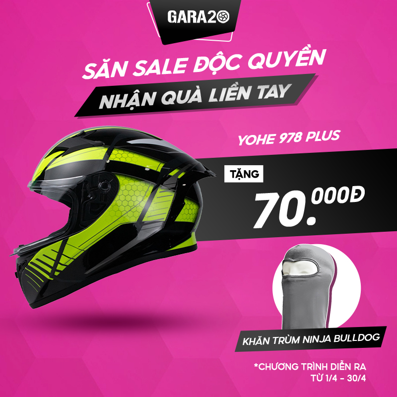 MŨ BẢO HIỂM FULLFACE YOHE 978 PLUS (5 MÀU) - GARA20