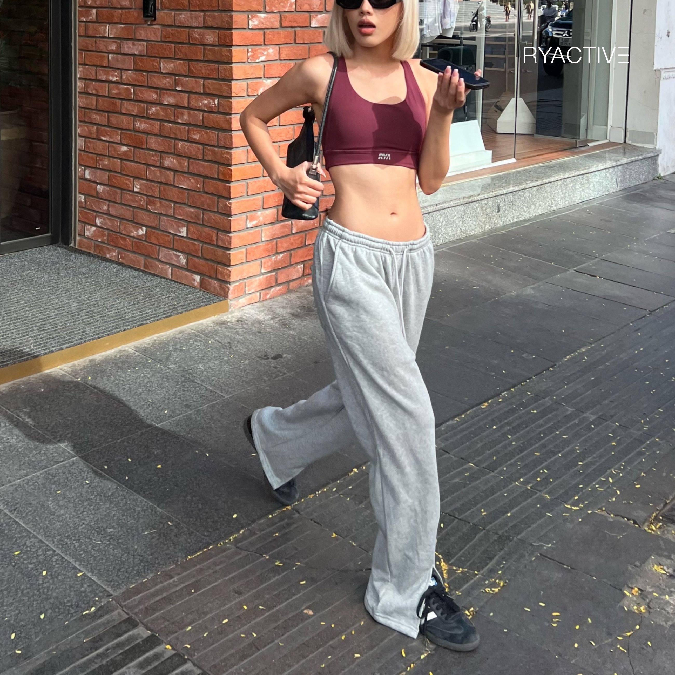 Quần nữ ống rộng RYACTIVE - RYA Loose Pant Light grey