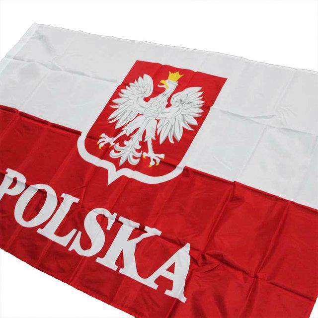 ✢ Poland Flag 90x150 CM Polish Eagle Flag Polish Flag White Eagle EU Indoor Outdoor Banner Decorative flag Garden Party Flag