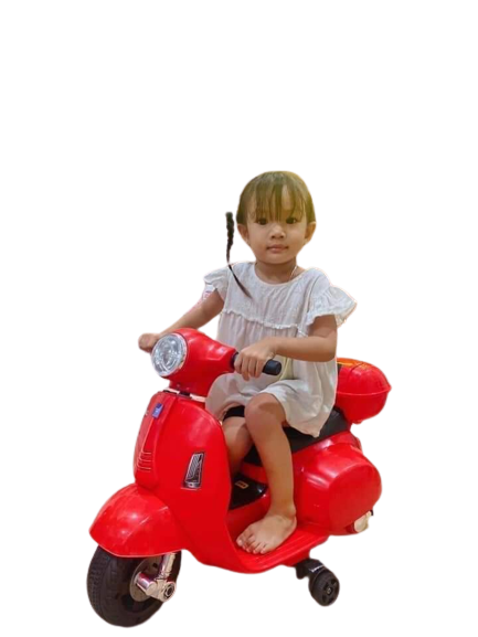 [siêu rẻ] XE MÁY ĐIỆN DÁNG VECBA CHO BÉ -CÓ NHẠC, ĐÈN