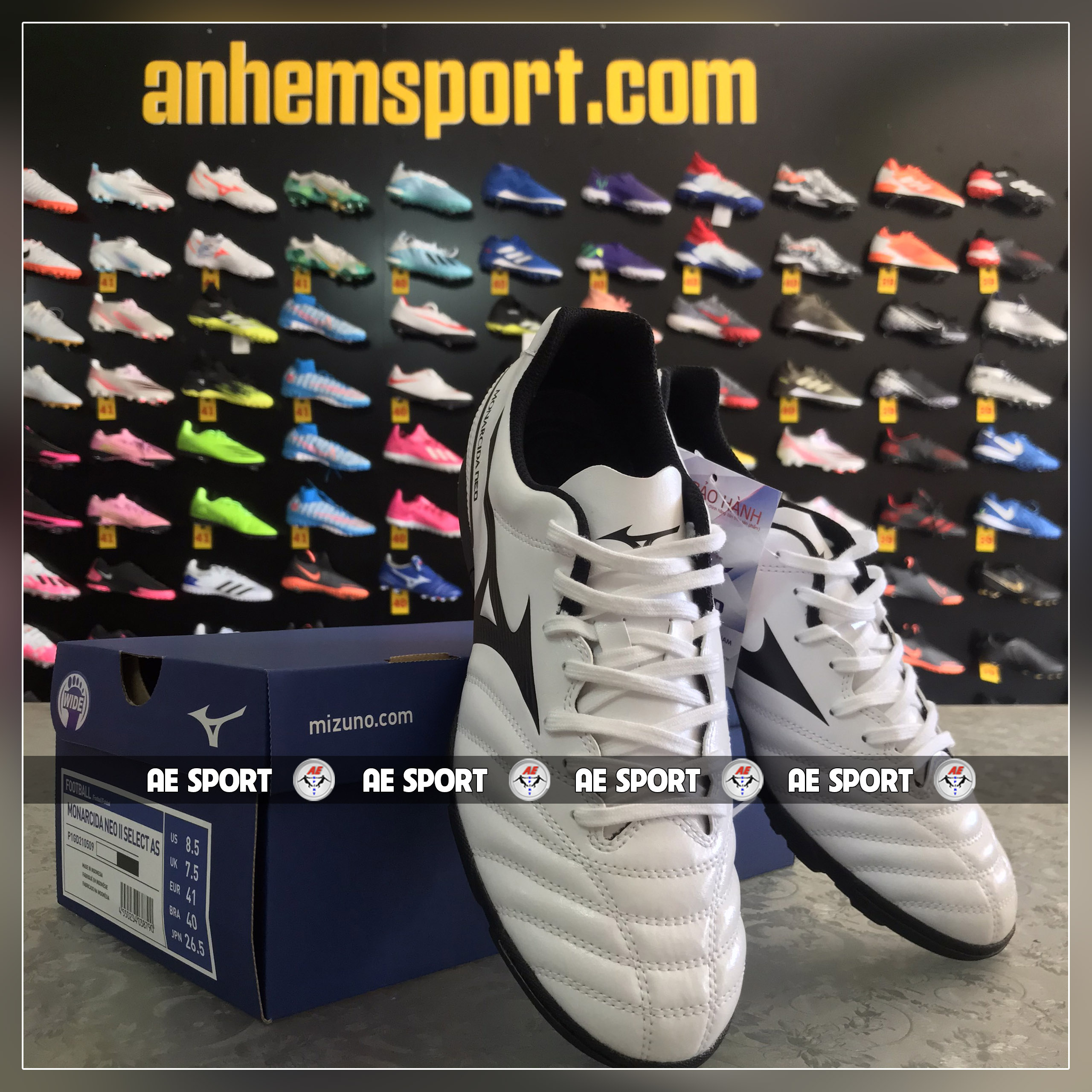 GIÀY ĐÁ BÓNG MIZUNO MONARCIDA NEO II SELECT AS TF - TRẮNG / ĐEN