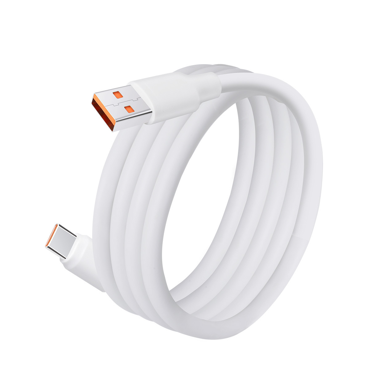 [Cáp Silicon Trắng 1M/2M-Đầu Type C] Dây Sạc Cáp sạc nhanh Type C Dòng Sạc 6A Trắng