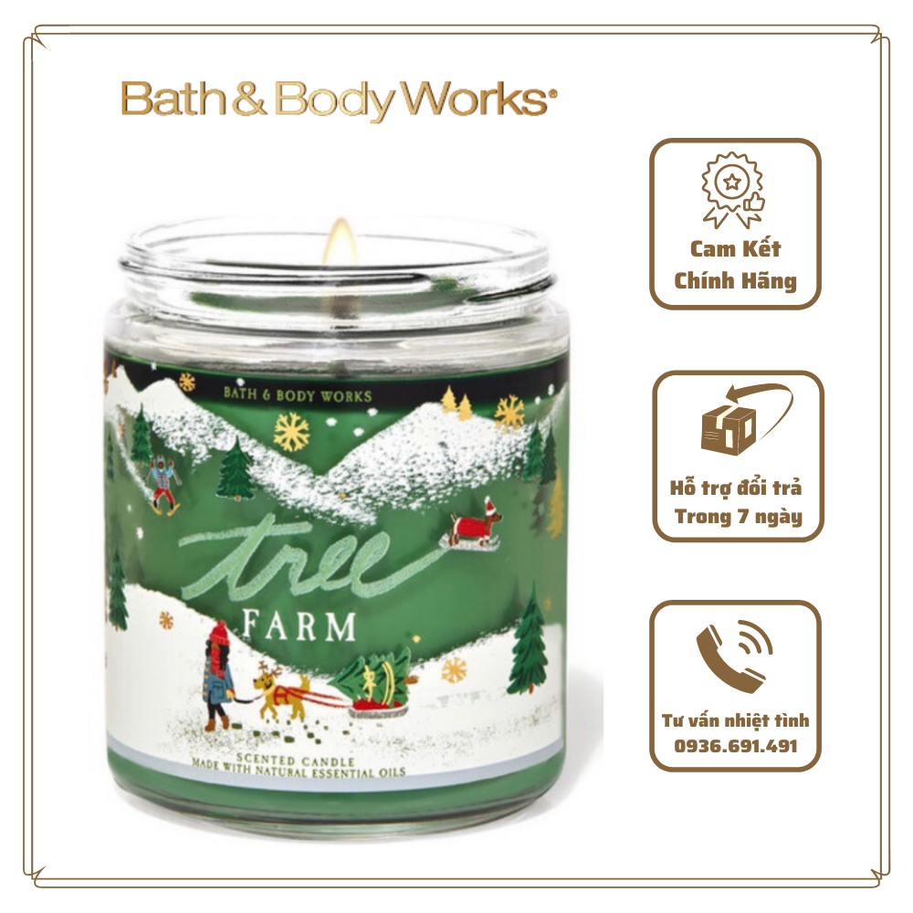 < BBW USA >  Nến thơm Bath & Body Works TREE FARM 1bấc 198g