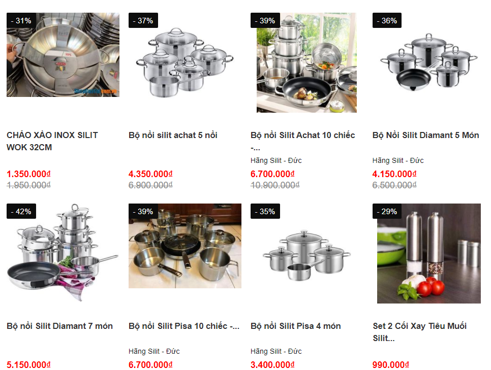 Bộ nồi Silit Pisa 10 chiếc - Đức