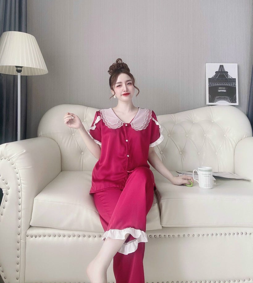 [HCM]Bộ pijama chất SATIN lụa đẹp tay ngắn quần dài