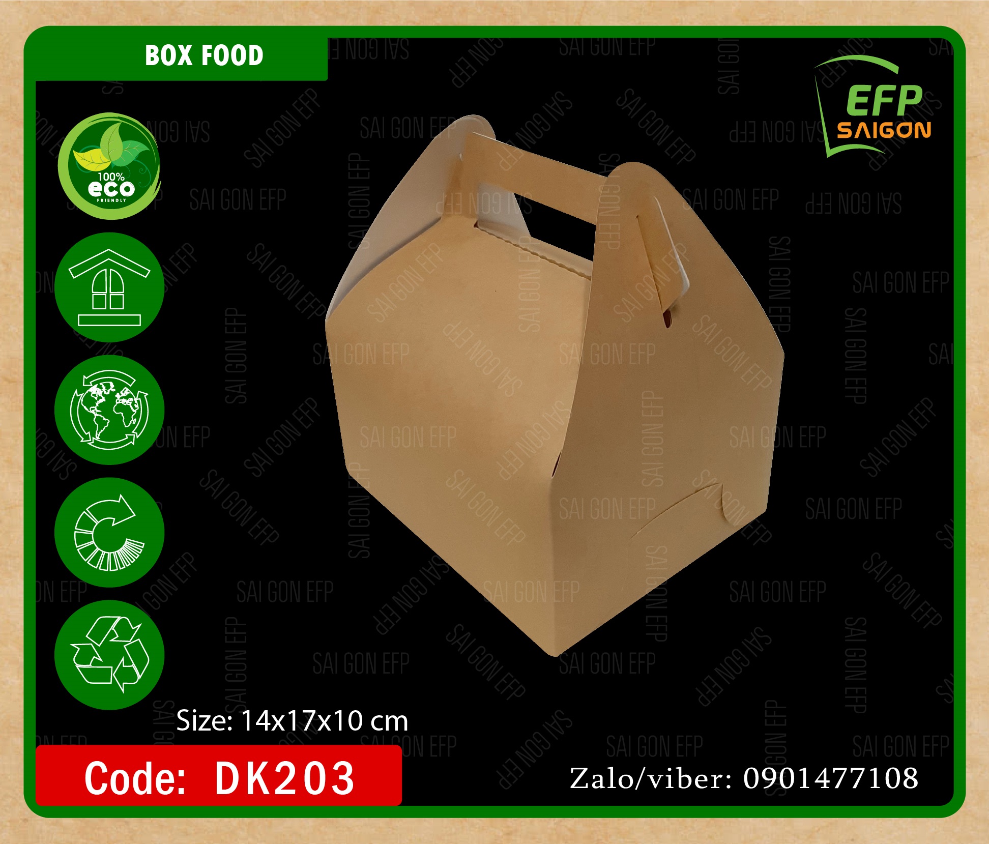 HỘP GIẤY TAKEAWAY QUAI XÁCH 100 cái/đơn
