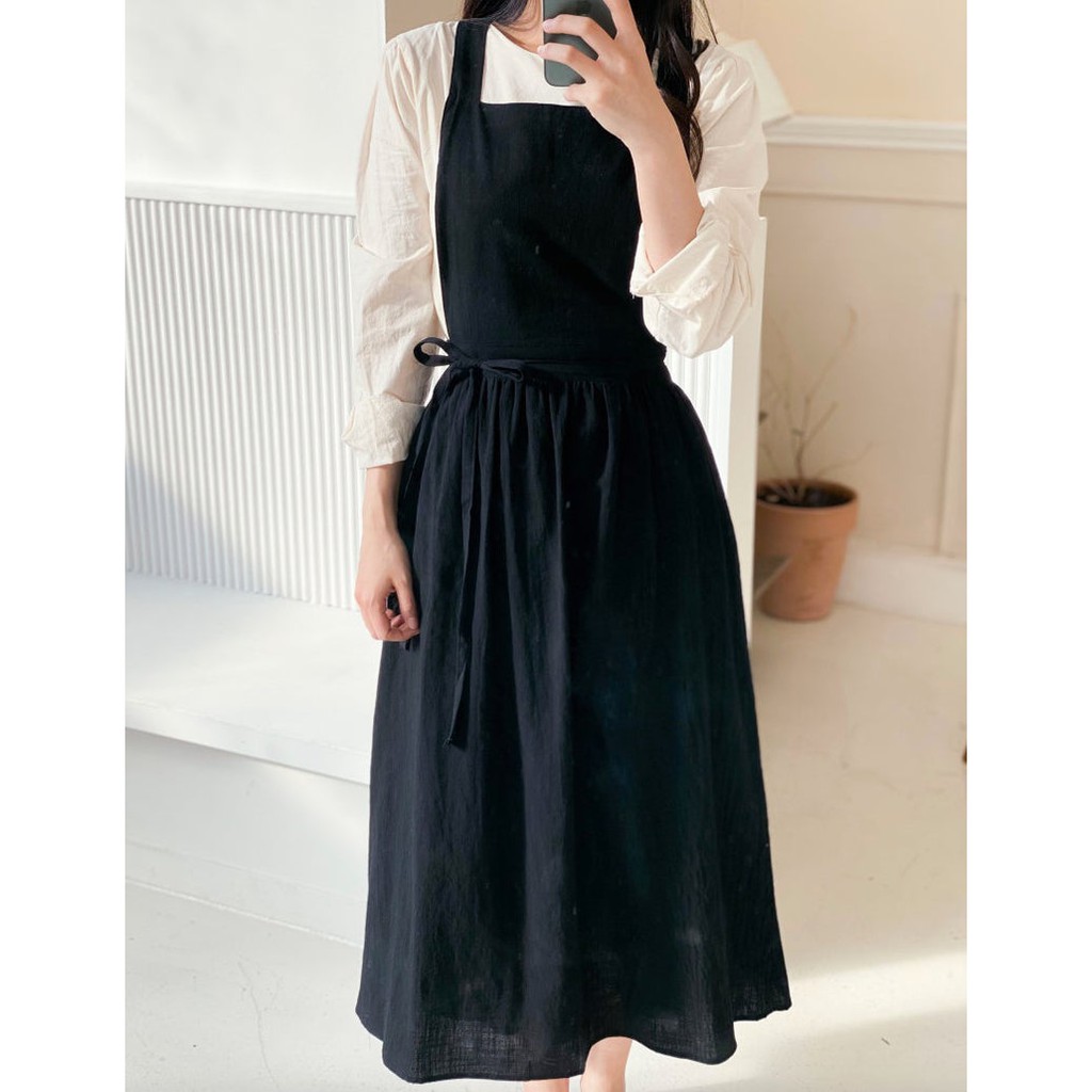 Tạp dề vải linen phong cách nhẹ nhàng
