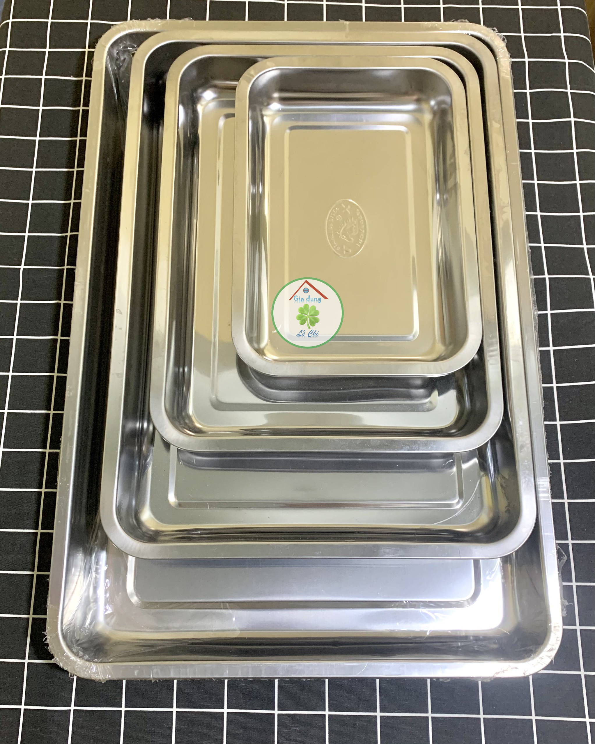 Khay chữ nhật inox (với nhiều kích thước)