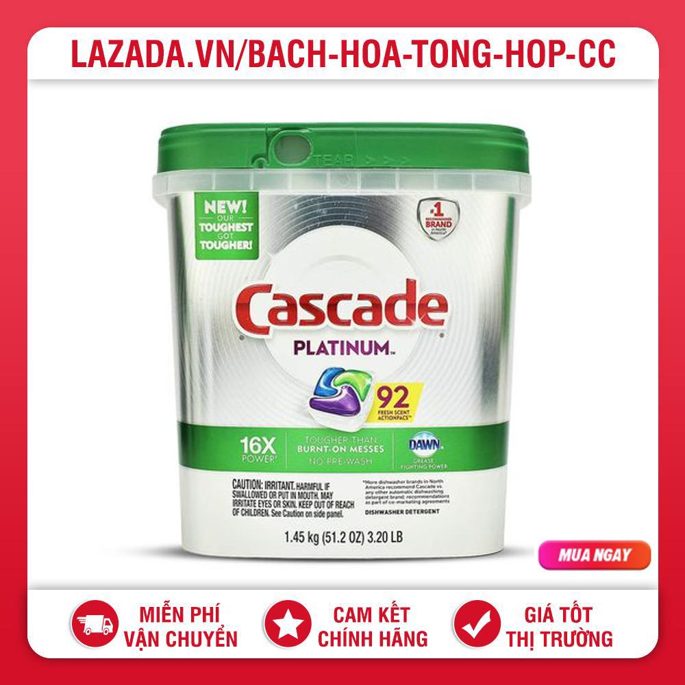 Viên rửa chén CASCADE PLATINUM MỸ 92 VIÊN BÌNH 1.45KG