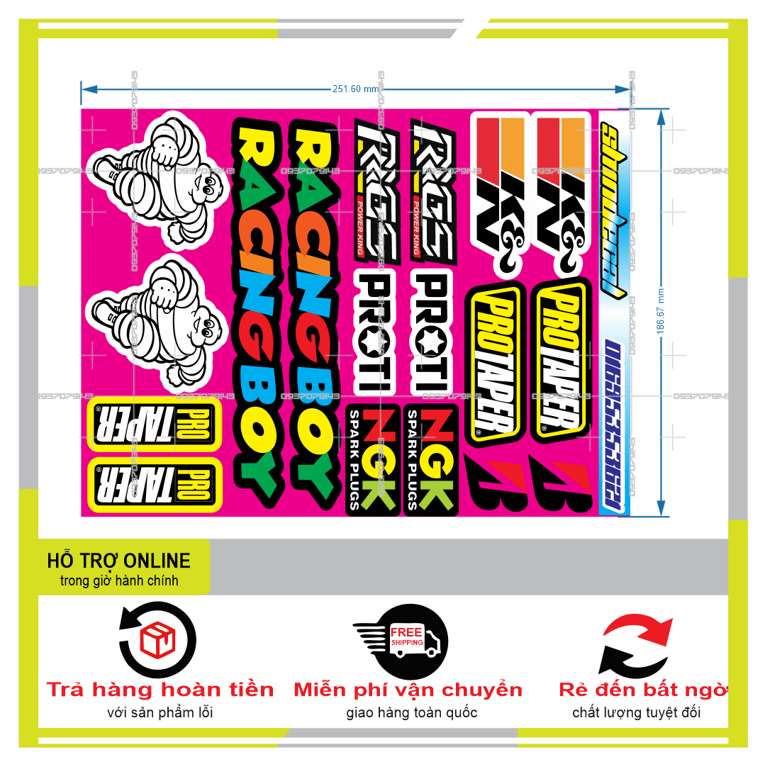 LOGO STICKER RACING BOY  { PHỤNG DECAL }