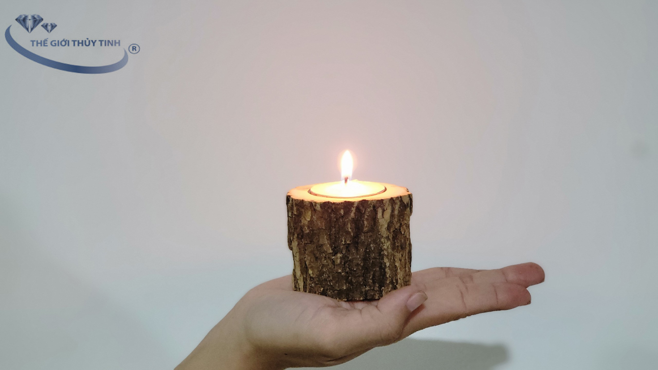 CHÂN ĐẾ GỖ ĐỰNG NẾN TEALIGHT  - GỖ THIÊN NHIÊN