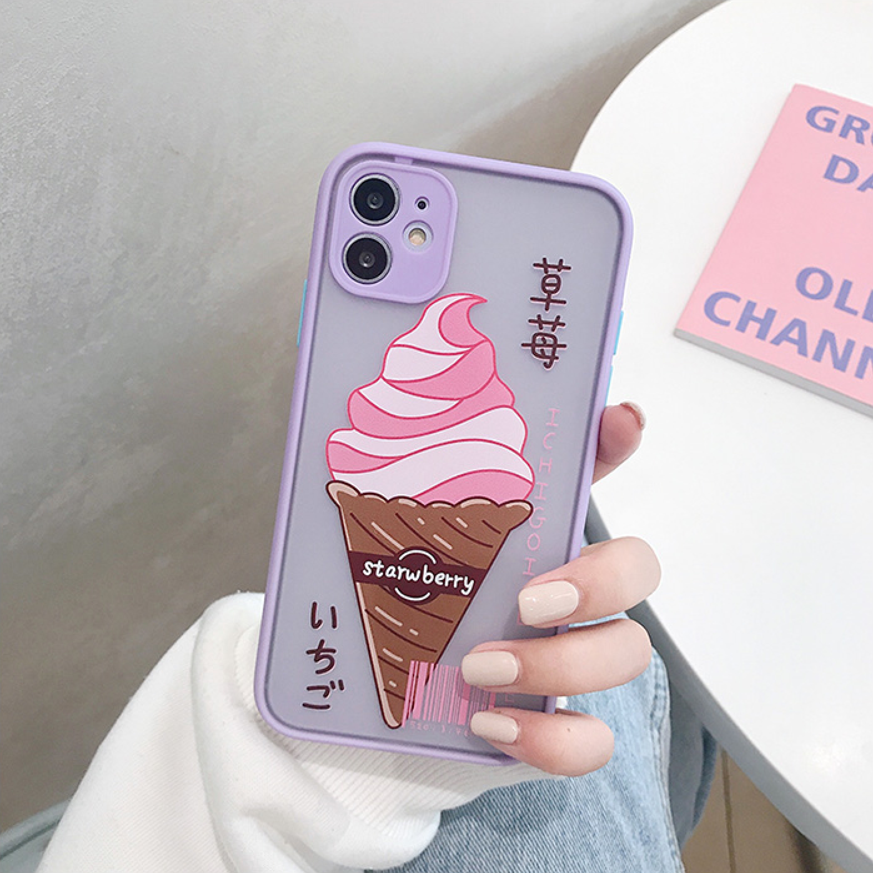 Ốp Lưng Nhám Chống Sock Va Đập Bảo Vệ Camera Ice Cream