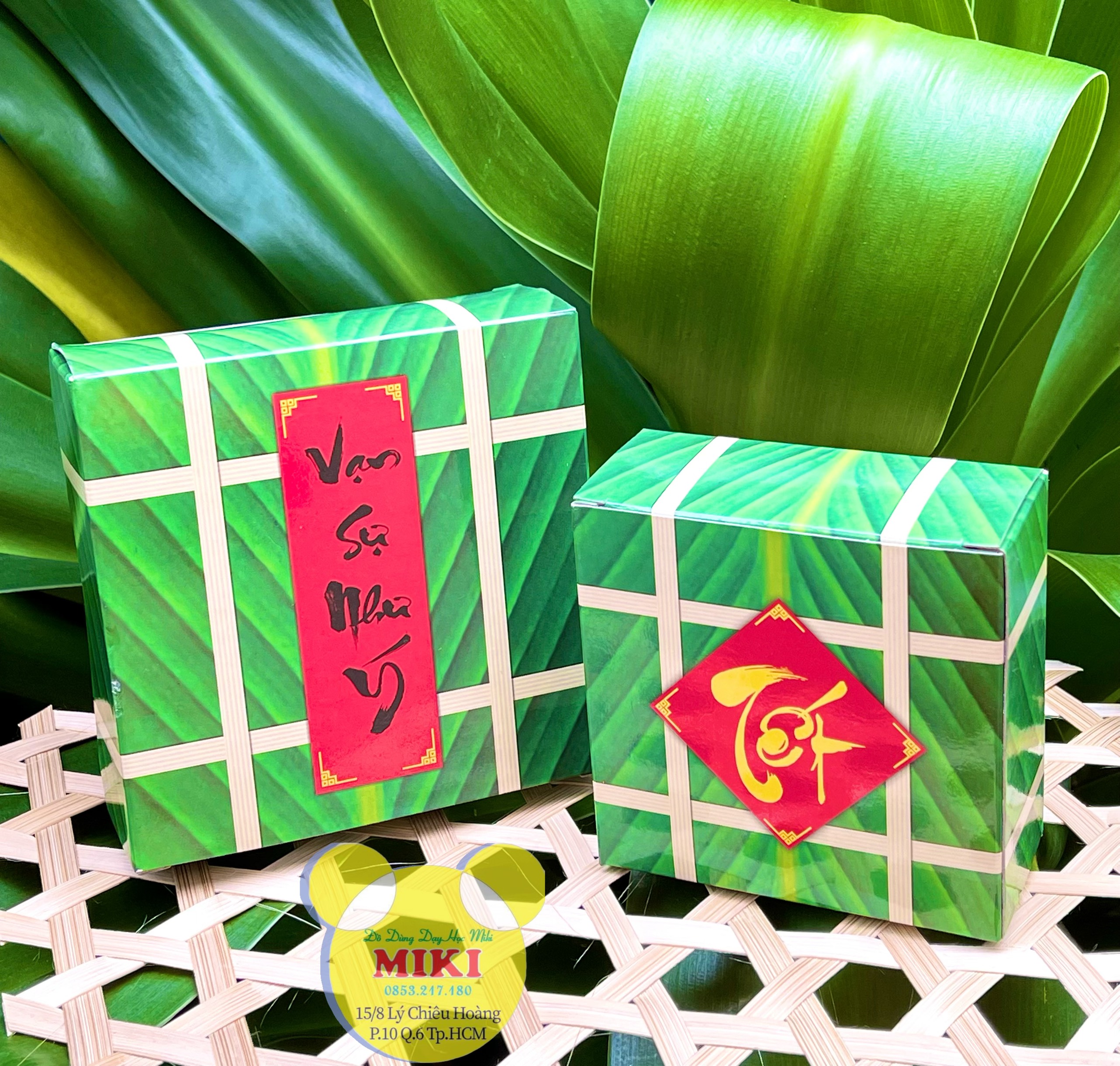 COMBO 6 MÓN ( 2 BÁNH CHƯNG, 2 BÁNH TÉT, 2 DƯA HẤU ) TRANG TRÍ TẾT