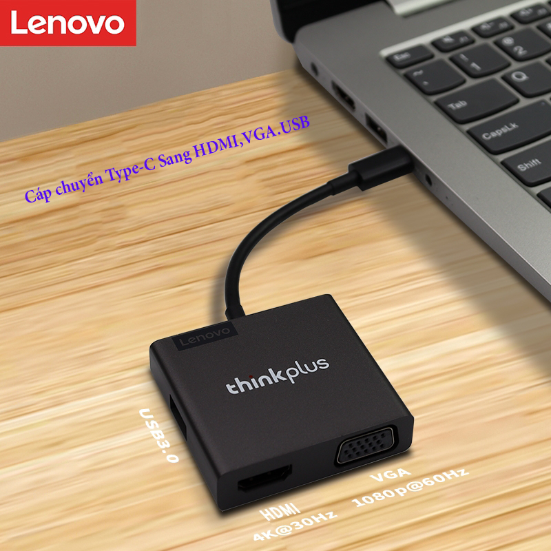 Cáp chuyển đổi Type - C sang HDMI/VGA/USB 3.0 LENOVO Thinkplus ntc137191
