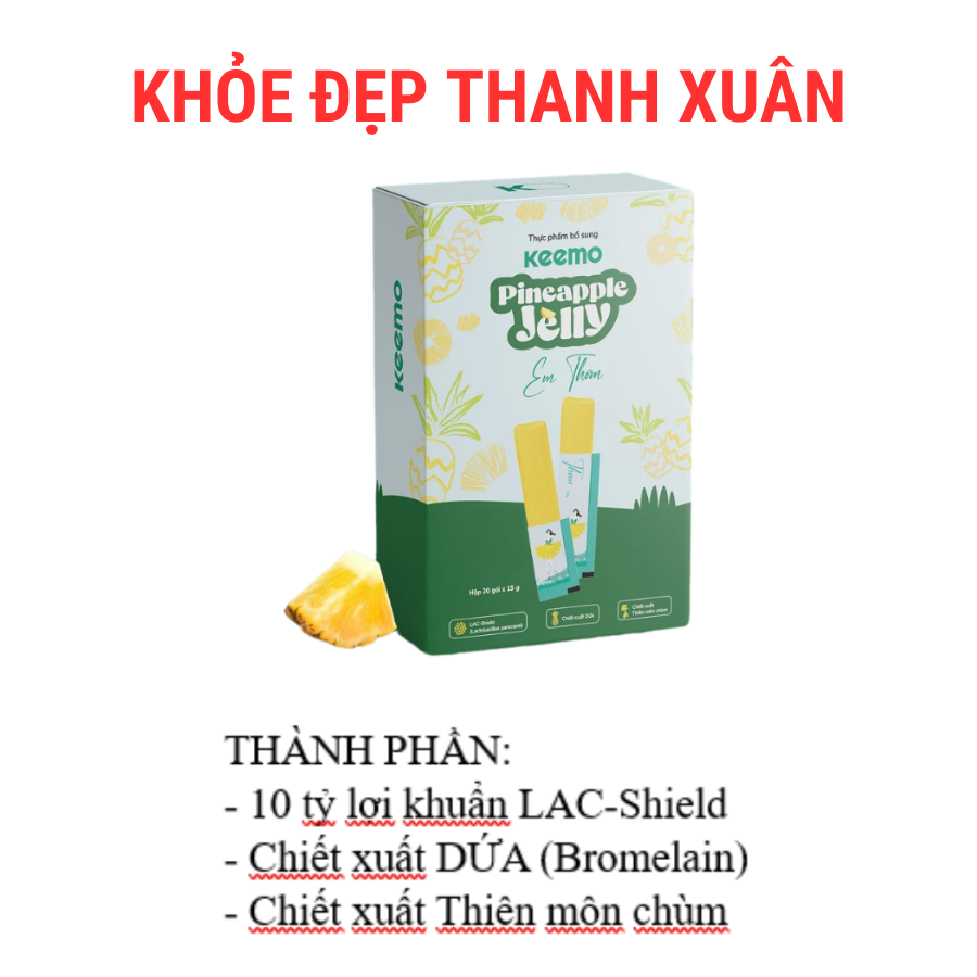 Thạch Keemo Pineapple Jelly – 20 gói/hộp