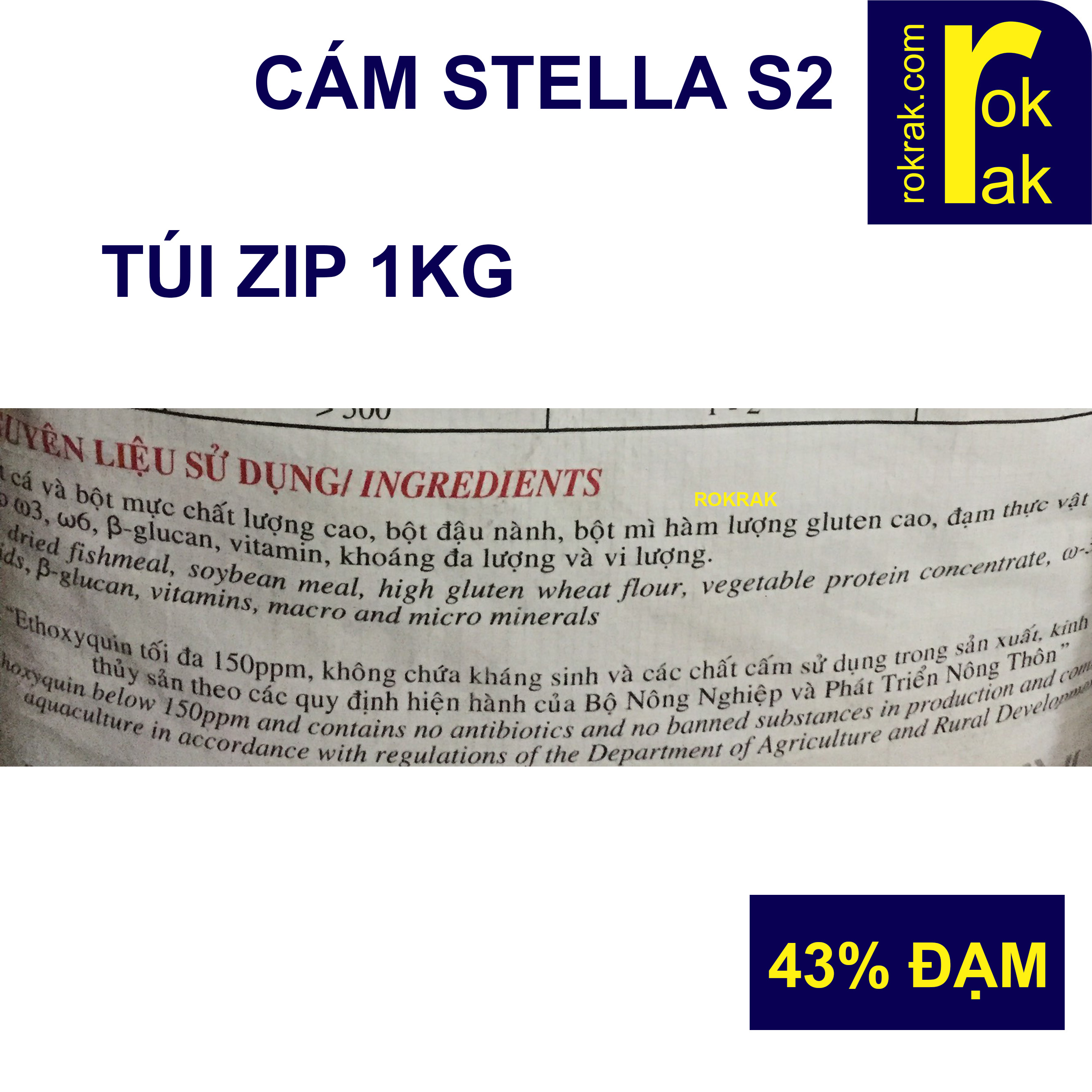 Cám Stella S2 Túi 1Kg Thức ăn cho cá Koi hạt nhỏ