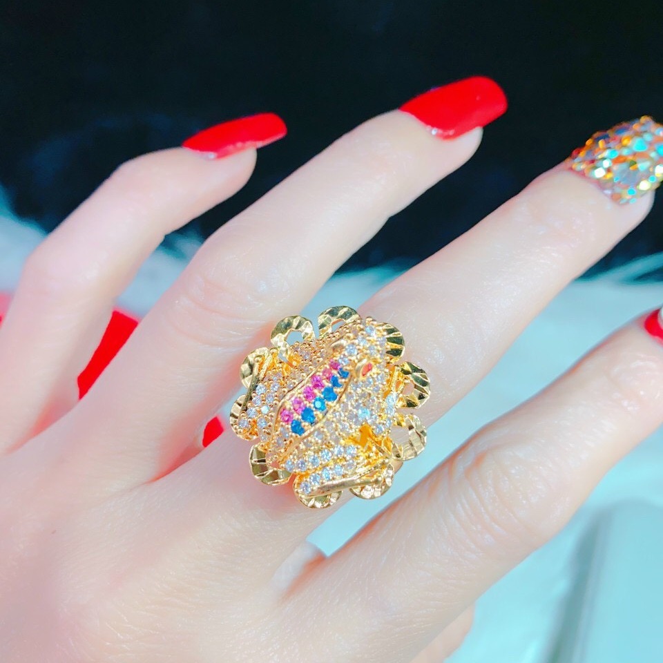 [HCM]Nhẫn Cóc Kim Tiền Ngậm Đá Cao Sang Trọng - HN2503004 - Trang Sức Nữ - Dùng Đi Tiệc Lên Hình Sang Chảnh - Bền màu đổi trả thoải mái - Không đen không dị ứng