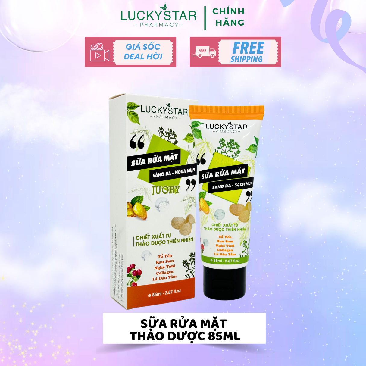 Sữa Rửa Mặt Thảo Dược Lucky Star  Tuýp*85ml