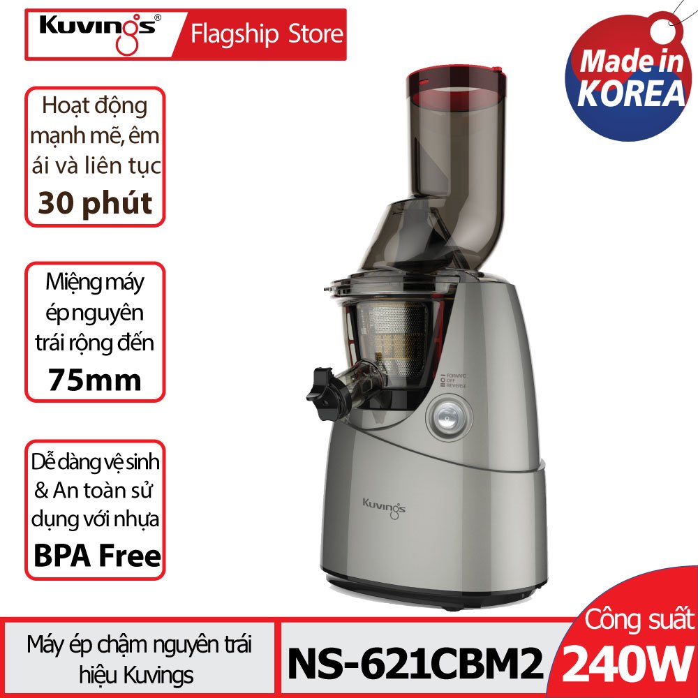 [Trả góp 0%]Máy ép trái cây tốc độ chậm Kuvings NS-621CBM2 (400ml) - Màu bạc