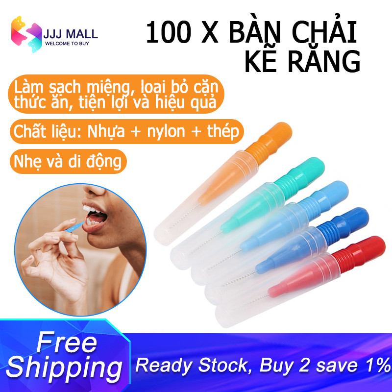 100Pcs Interdental Brush Teeth Soft Dental Picks Tooth Floss Interdental Brush Refill Dental Toothpick Cleaners
