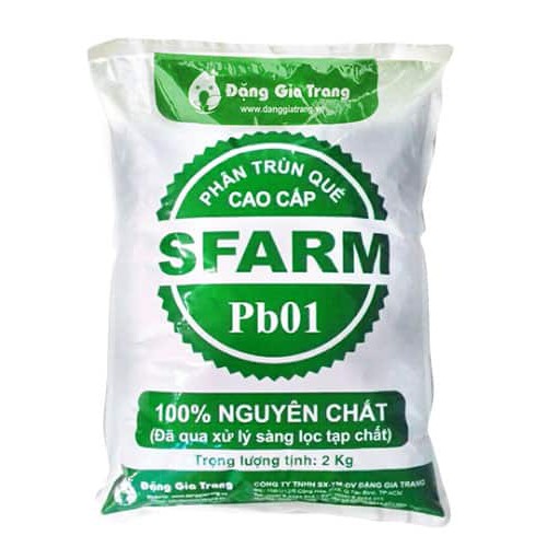 (Combo 2 gói ) Phân trùn quế Sfarm 2kg giàu đạm, tơi xốp đất (Vườn Sài Gòn - Vuon Sai Gon)
