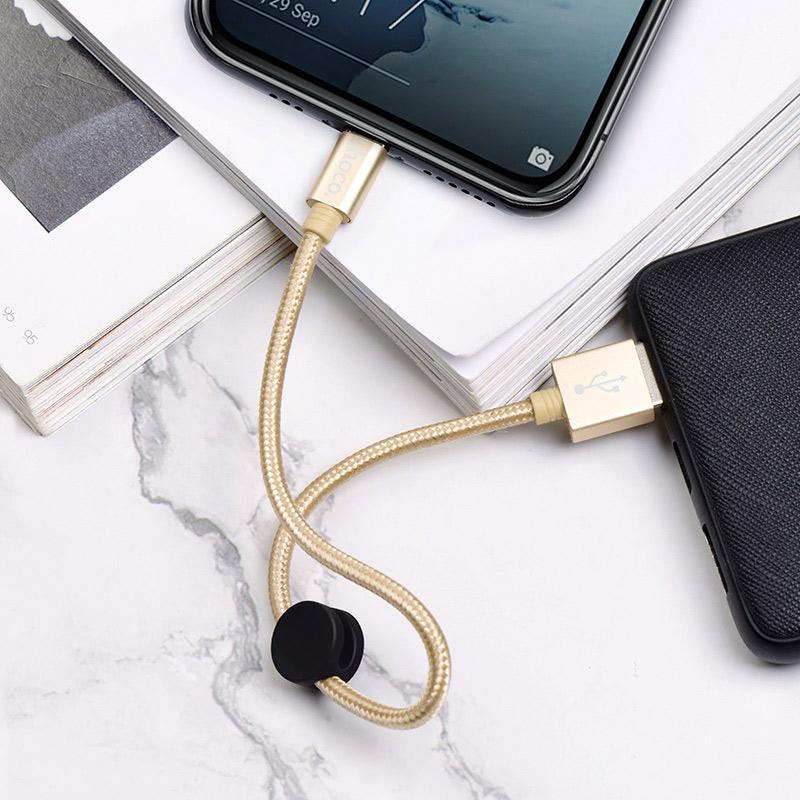 Cáp sạc nhanh và truyền dữ liệu cổng Type-C Hoco X35 3A hỗ trợ QC3.0 dài 25cm - Nhất Tín Computer