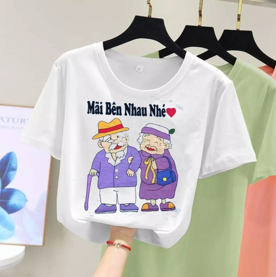 XẢ HÀNG - ĐỒNG GIÁ 19K Áo Thun Nam Nữ Form Rộng In Hình MÃI BÊN NHAU NHÉ độc đẹp, Vải Dày Mịn, Thiết Kế Thời Trang, Đường May Sắc Sảo