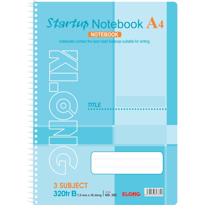 Sổ lò xo A4 - 320 trang; Klong 382