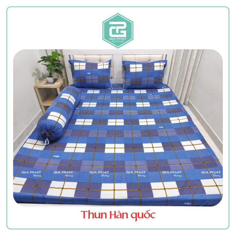 Bộ ga gối Thun Lạnh Hàn Quốc {4 món} 1m2 và 1m4 ( 1 ga bọc + 2 vỏ gối nằm + 1 vỏ gối ôm )