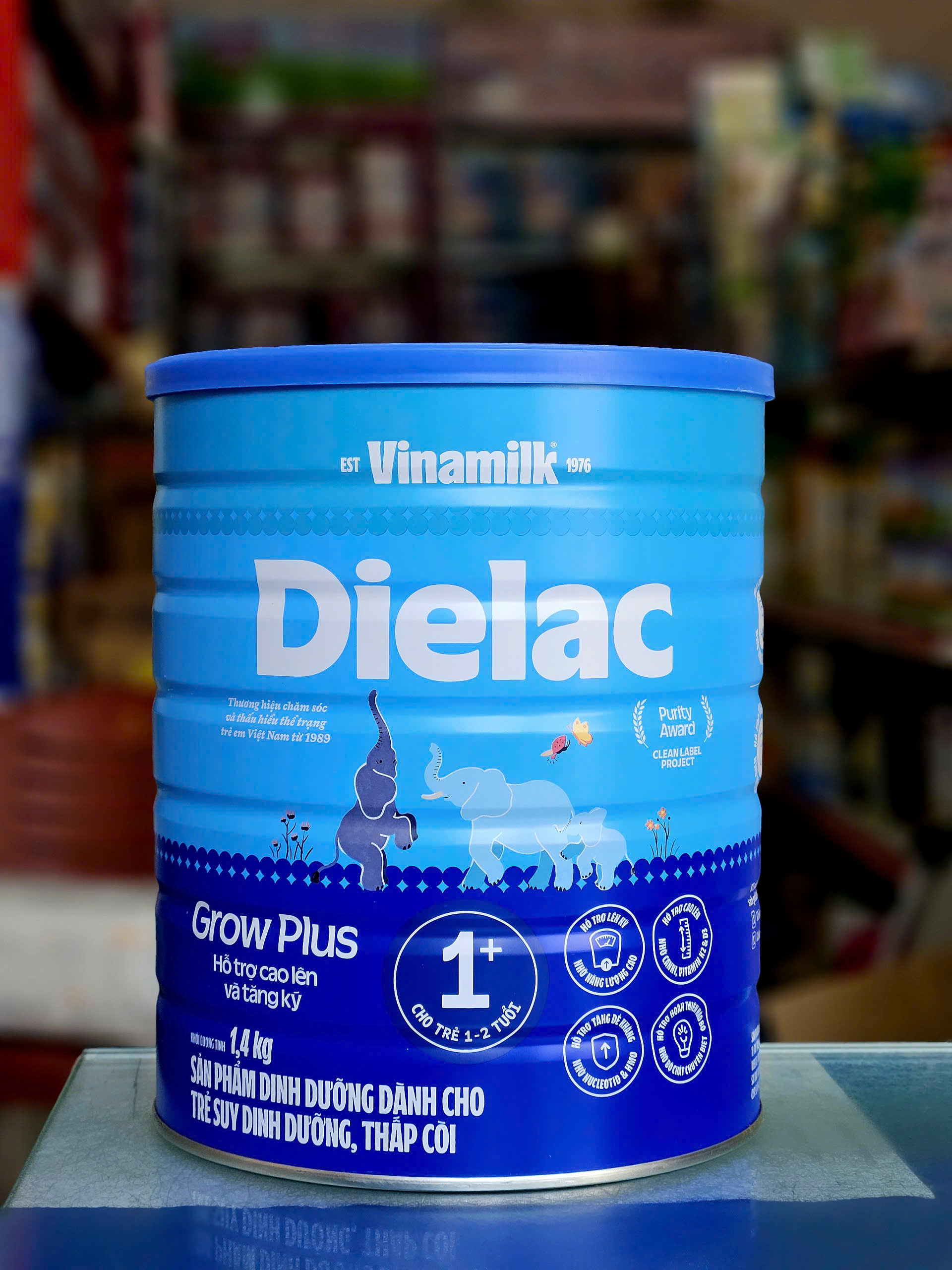 Combo 2 Lon Sữa Dielac Grow plus 1+ 2+ 1.4kg (Date 2026)