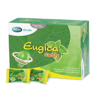 [HCM]Kẹo Ngậm Thảo Dược Giảm Ho Eugica Candy Hộp 100 Viên